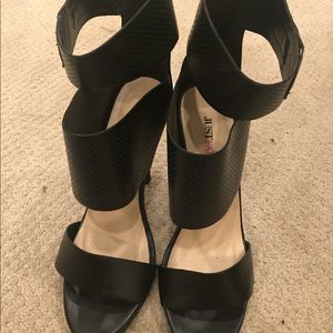 Just fab large band strap sandal with rugged sole